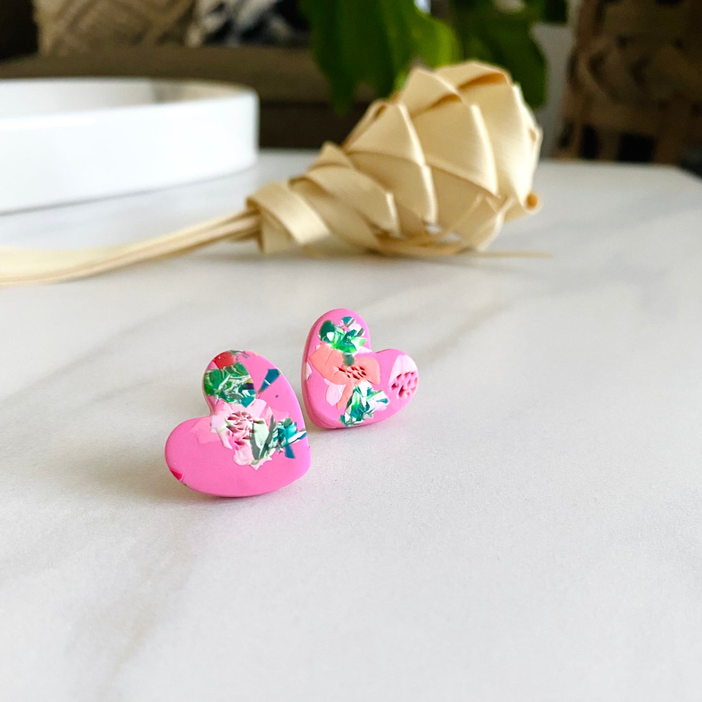 Floral Sweetheart Textured Studs