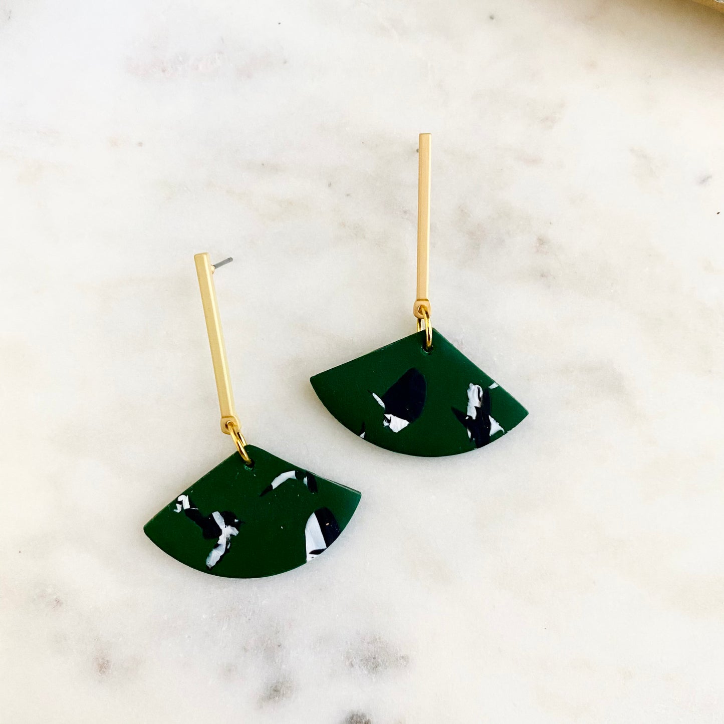 Dark Green Print + Brass