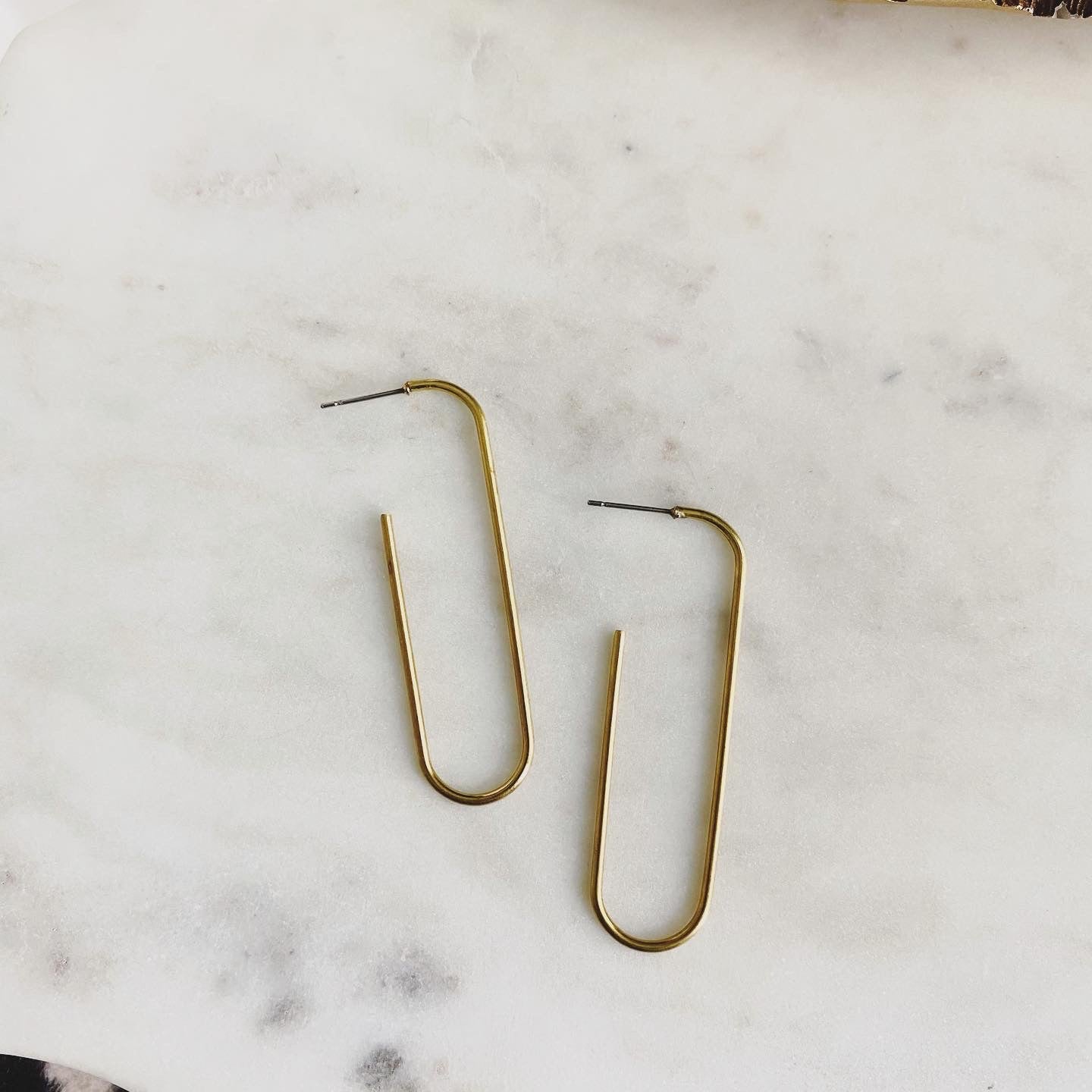 Brass Linear Hoops