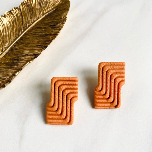 Zonya // Burnt Orange Textured Studs