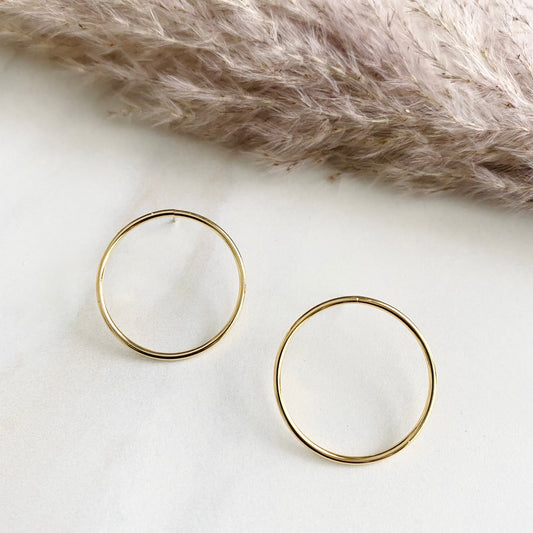 18K Gold Filled Modern Circular Studs