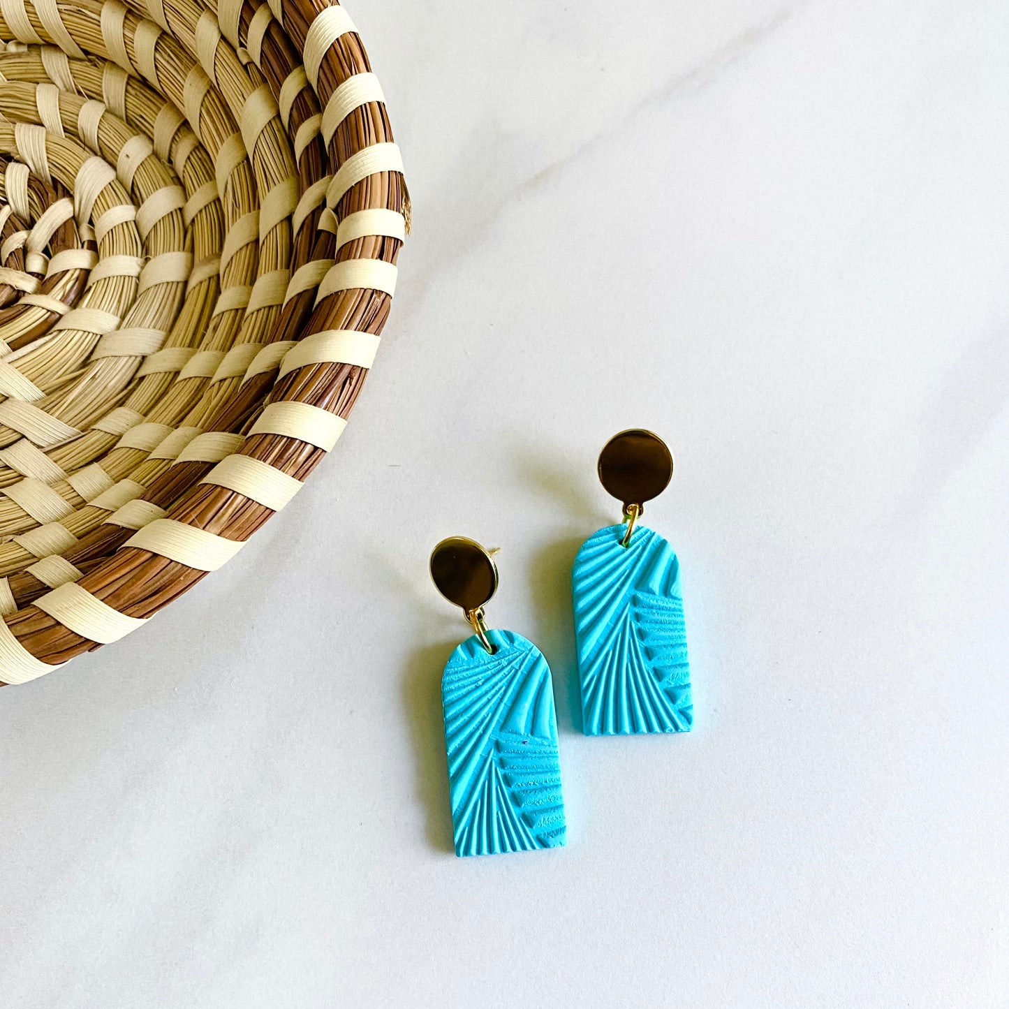 Island Blue Textured + Brass
