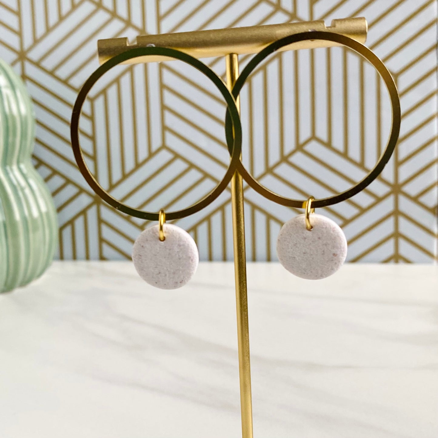 Opal Textured Clay + Brass Hoops