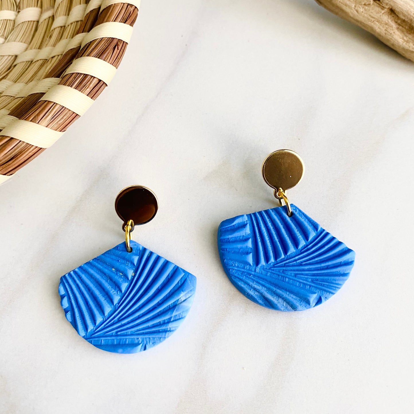 Coastal Blue Textured + Brass