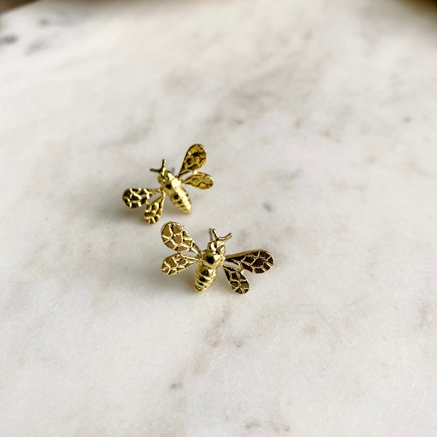 Brass Bee Studs