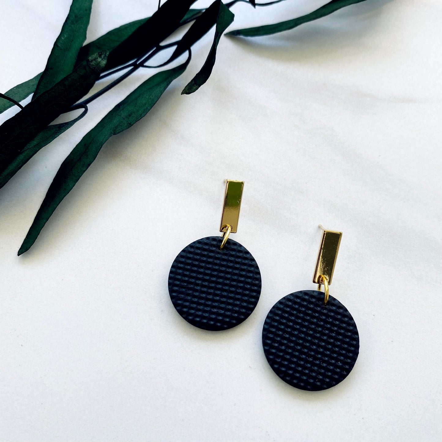 Black Textured + Brass