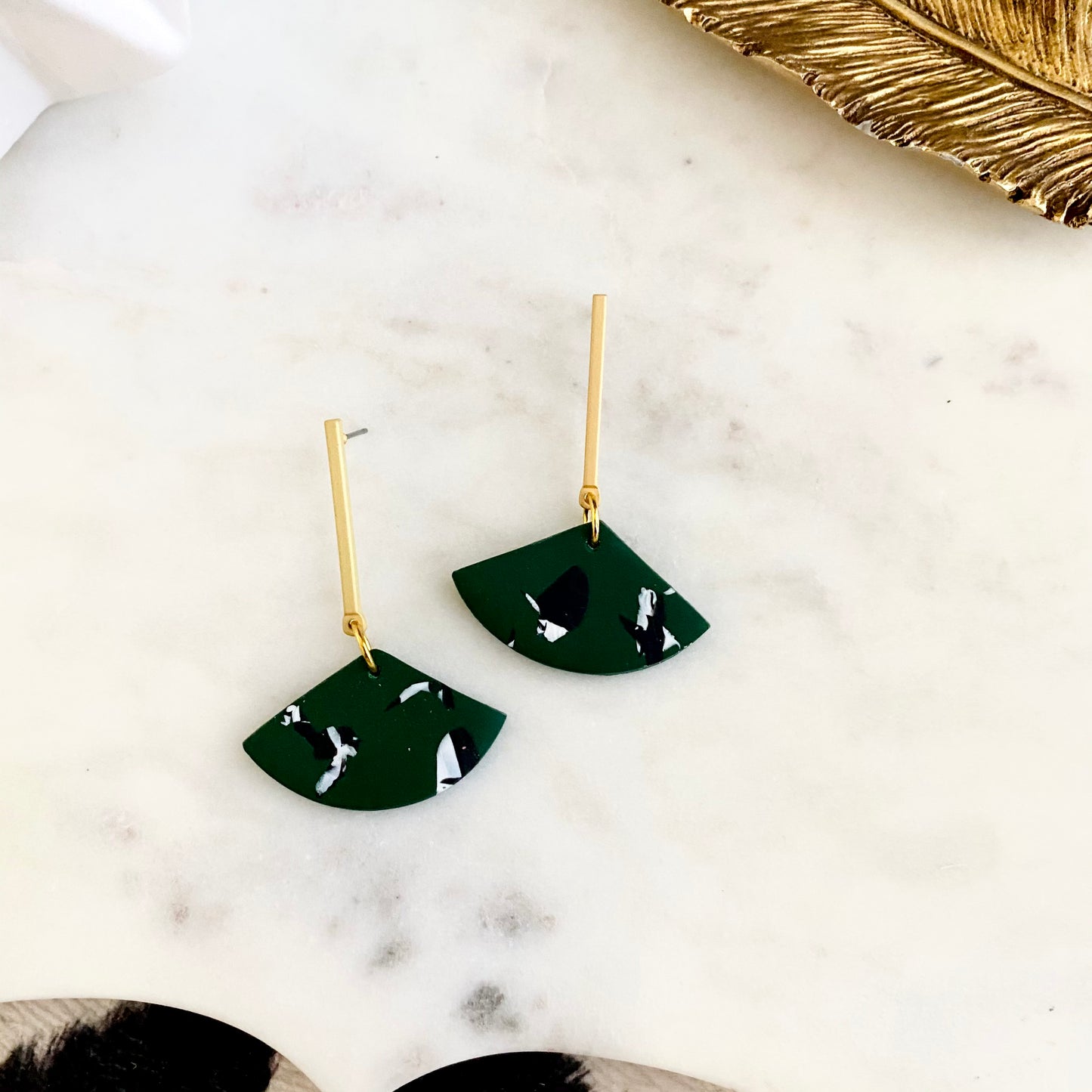 Dark Green Print + Brass