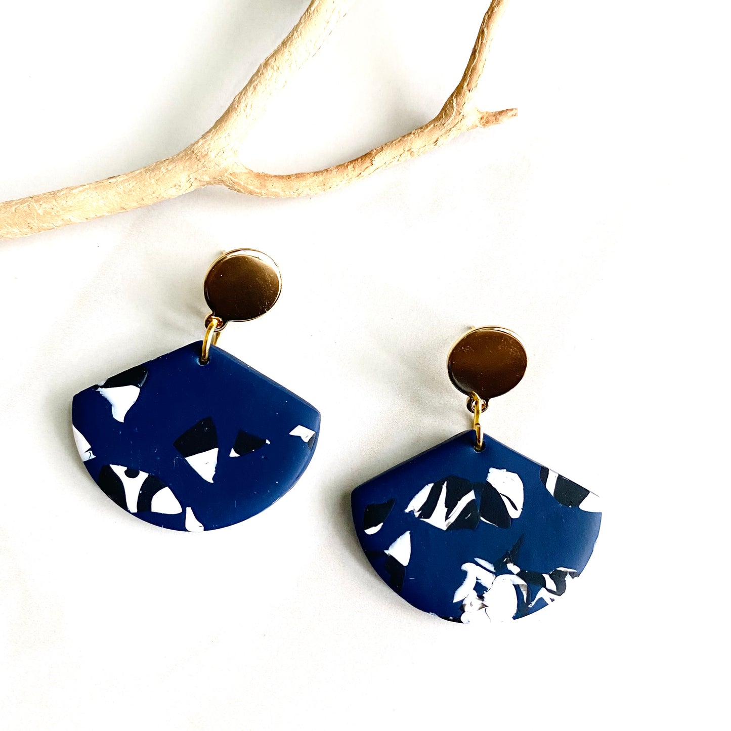 Navy Blue Hanover Print + Brass