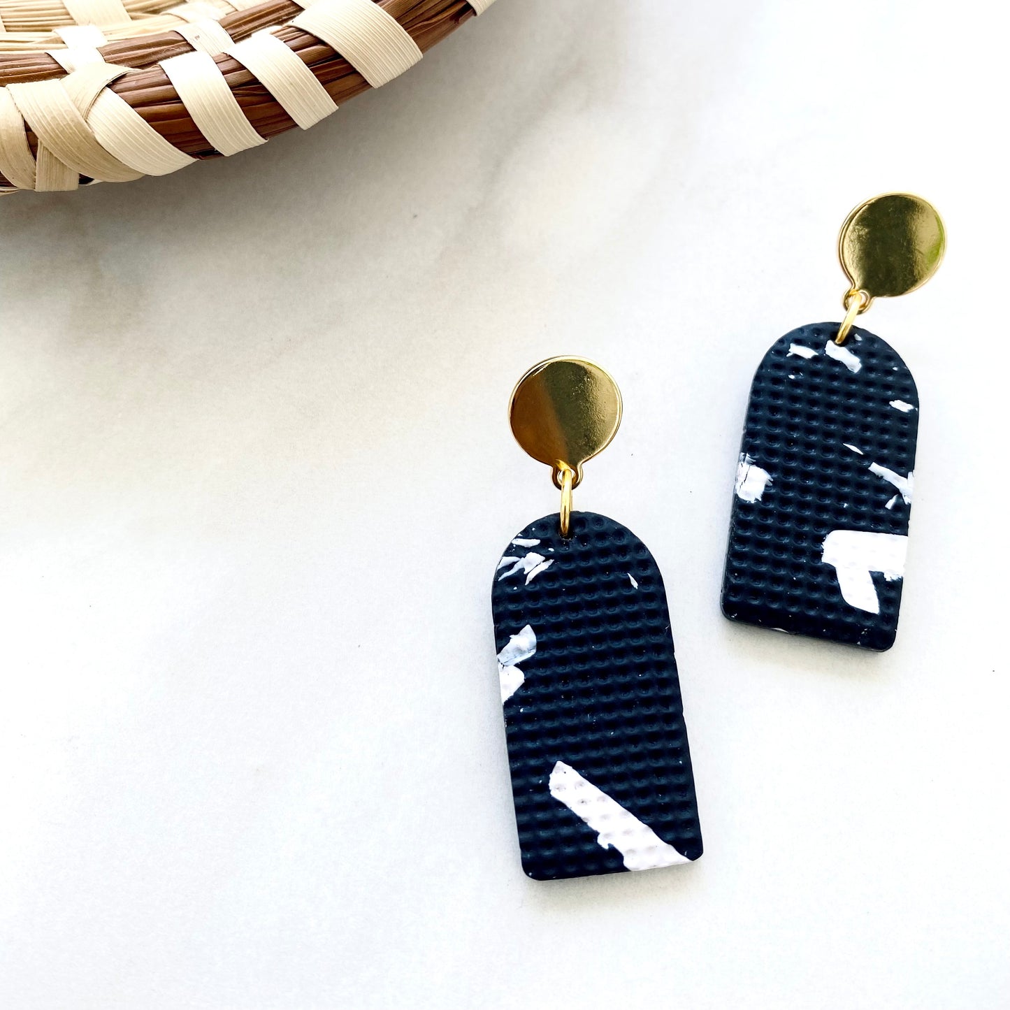 Black + White Print Textured + Brass