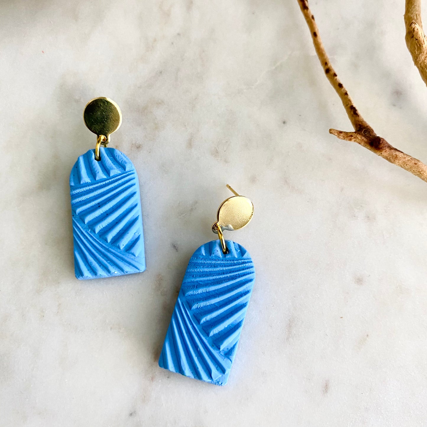 Coastal Blue Textured + Brass