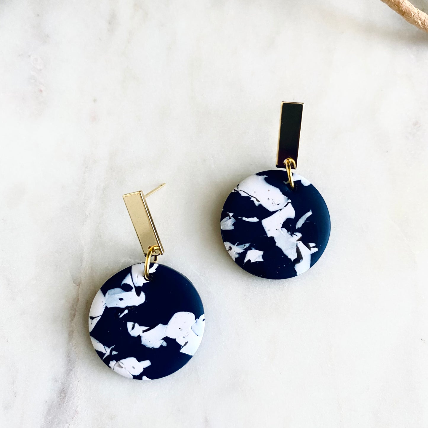 Navy Blue Hanover Print + Brass