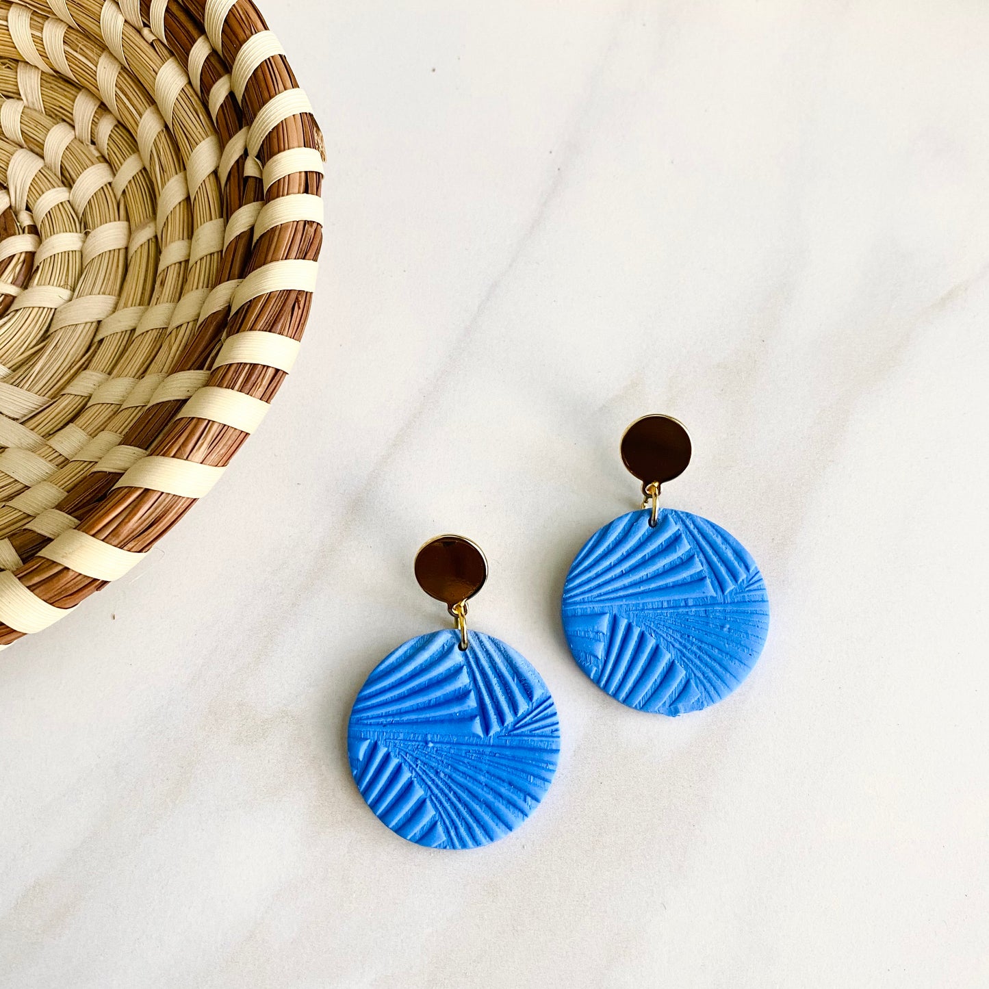Coastal Blue Textured +Brass