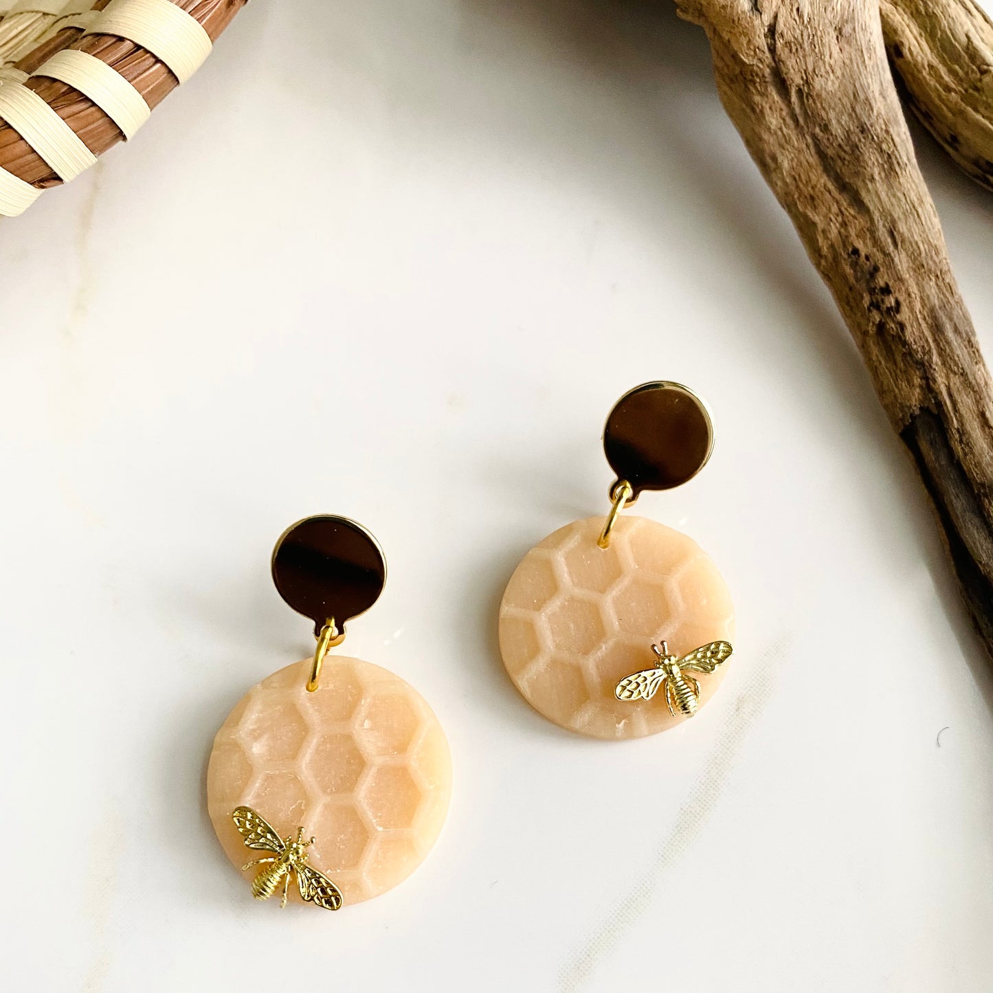 Honeycomb + Brass Bee