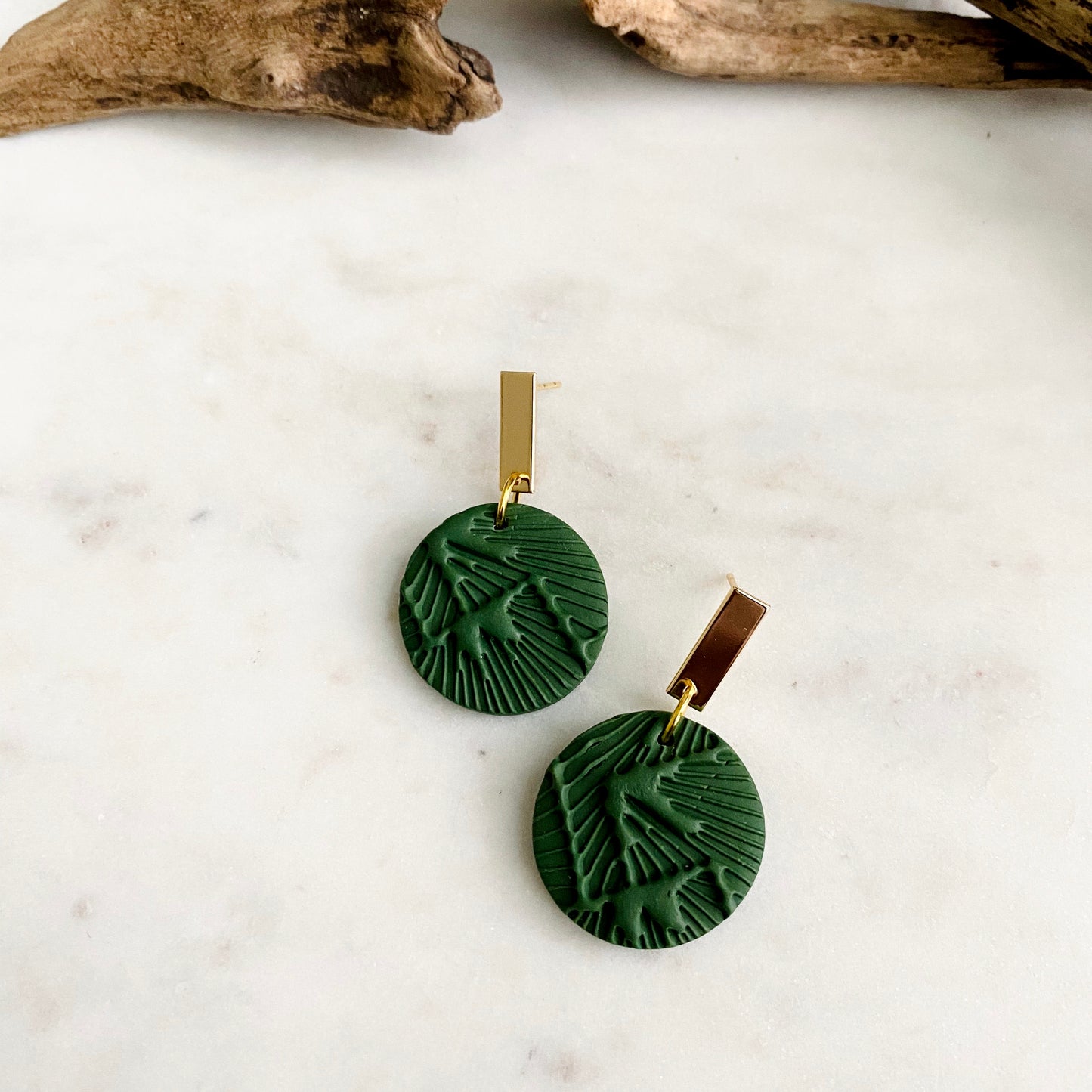 Green Textured + Brass