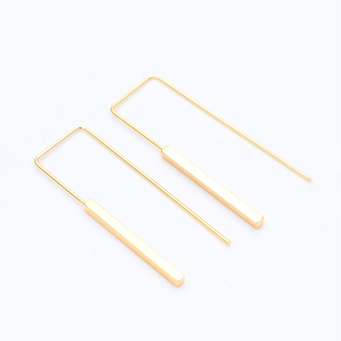 18K Gold Filled Brass Cube Earrings