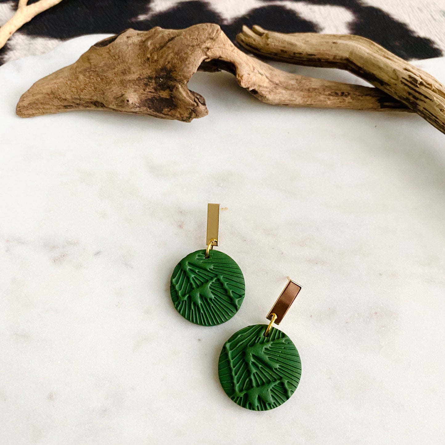 Green Textured + Brass