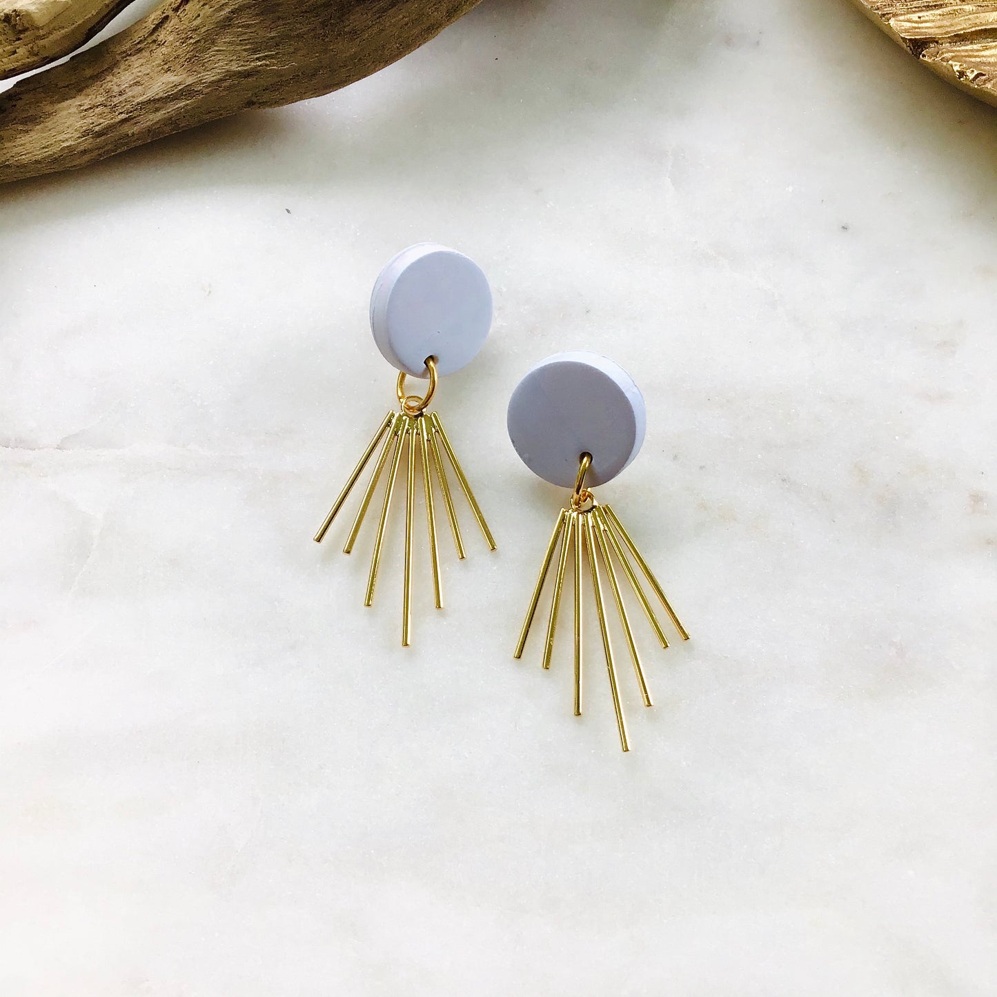 Palest Gray Clay + Brass