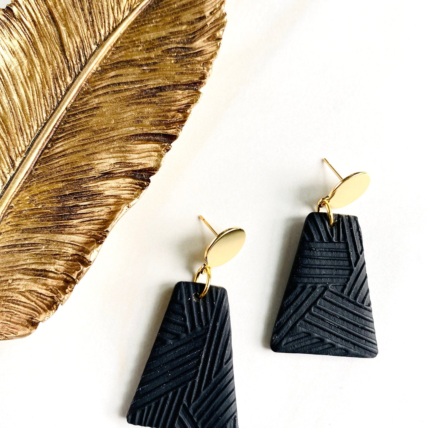 Black Textured + Brass