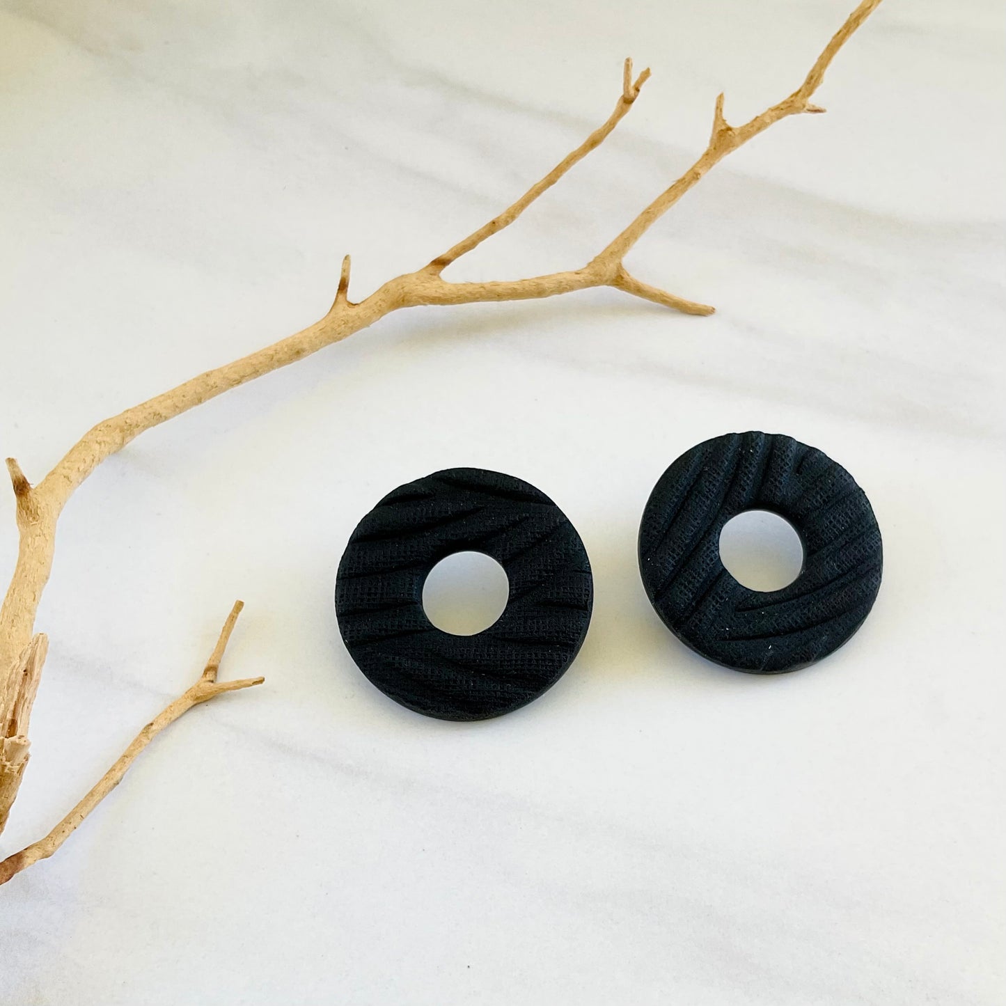 Black Textured Studs