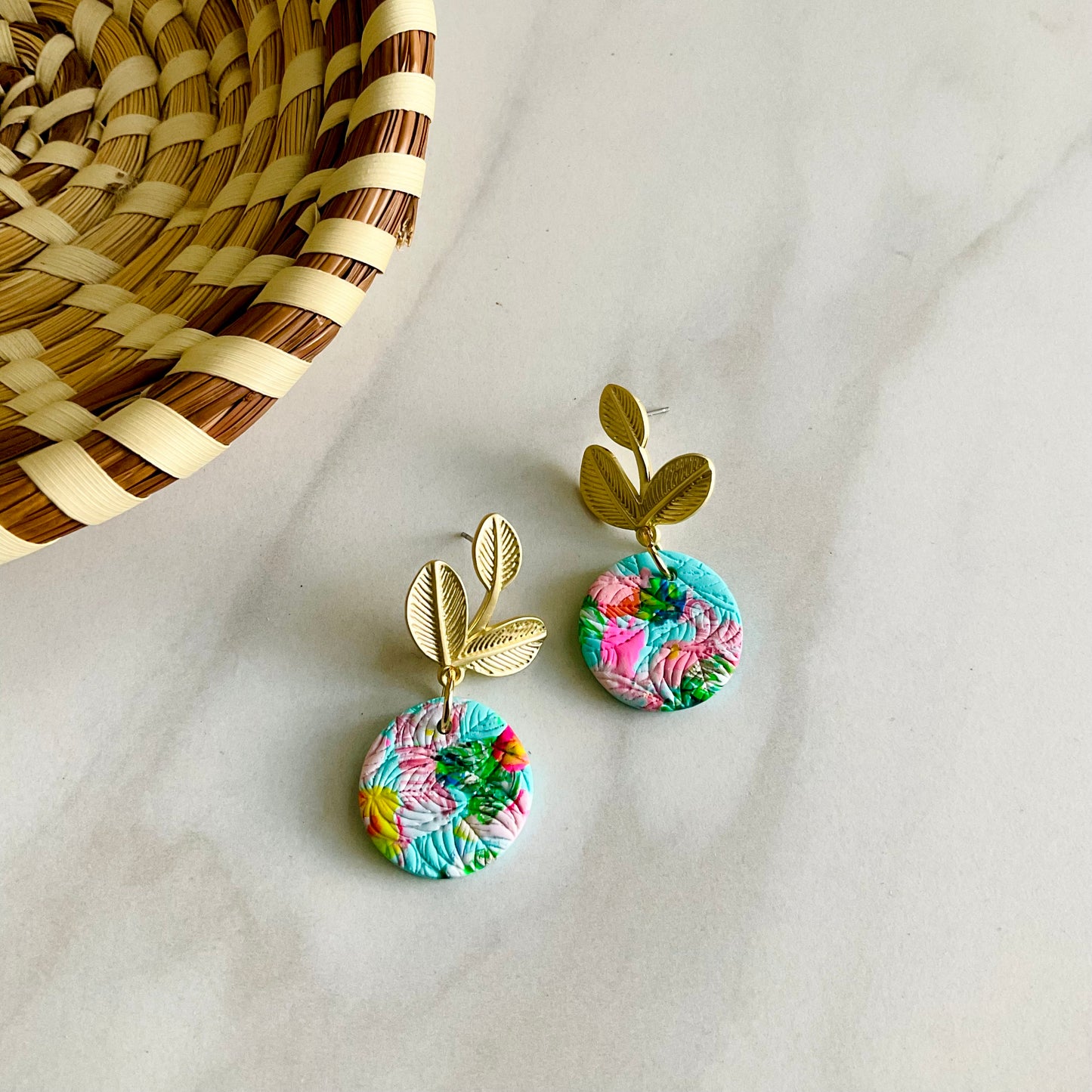 Misty Flora Textured + Brass Leaf