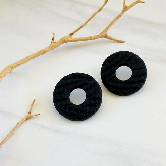 Black Textured Studs