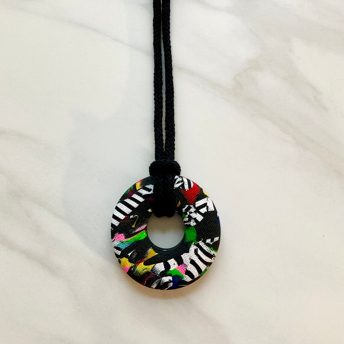 Clay Pendant Necklace // Mamba Print