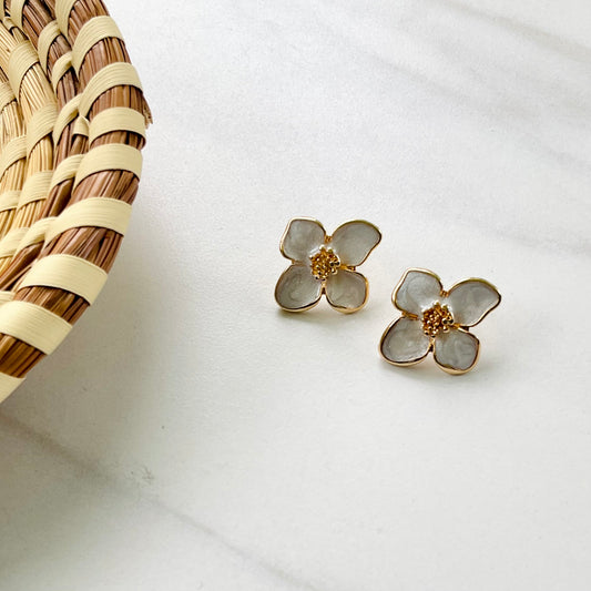 Flower Studs White