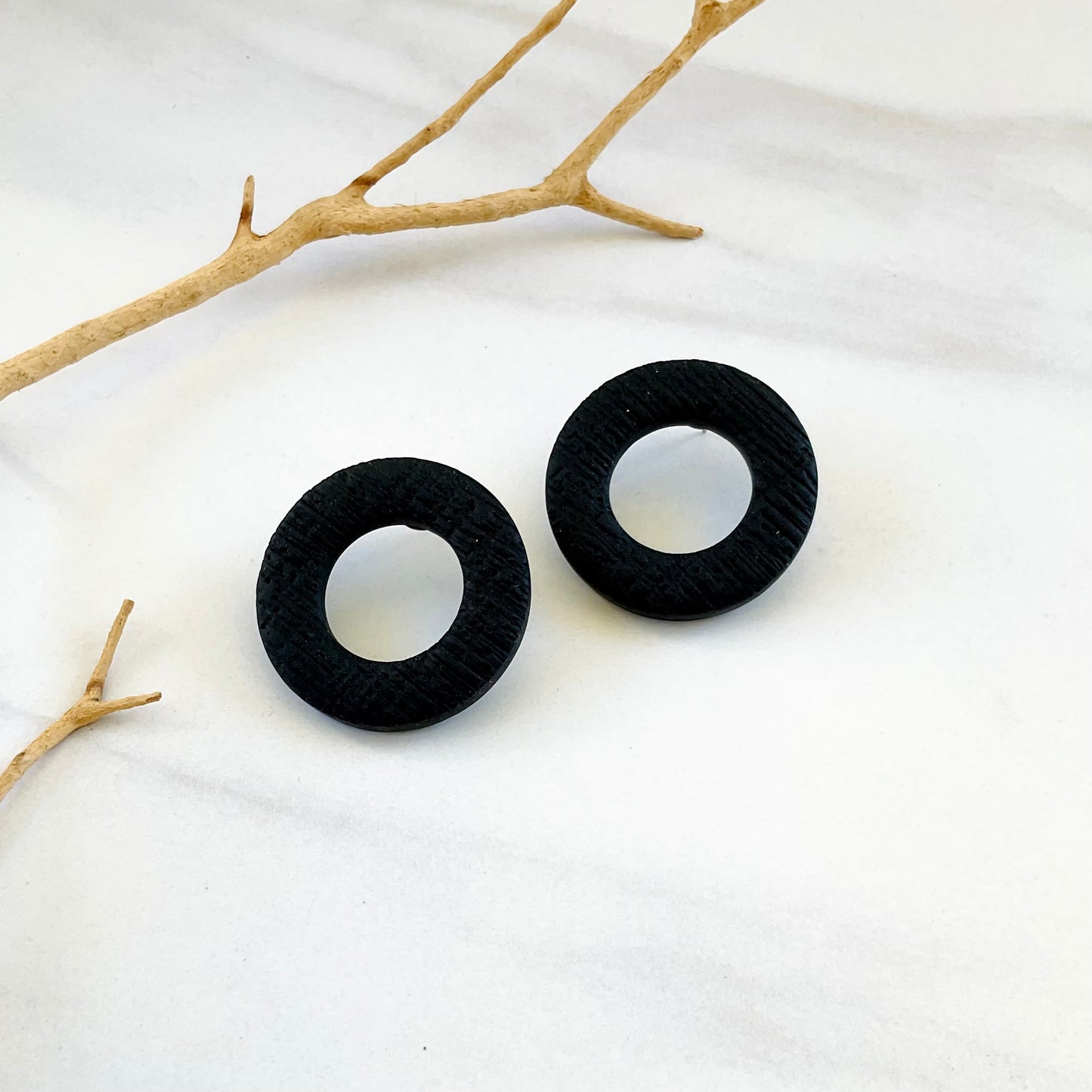 Black Textured Studs