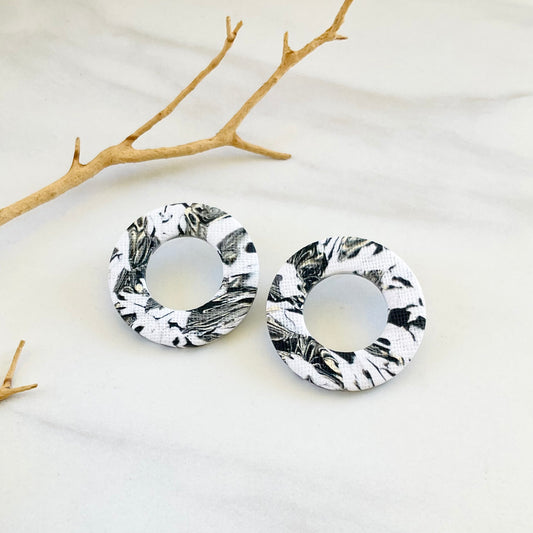 Black + White Print Studs