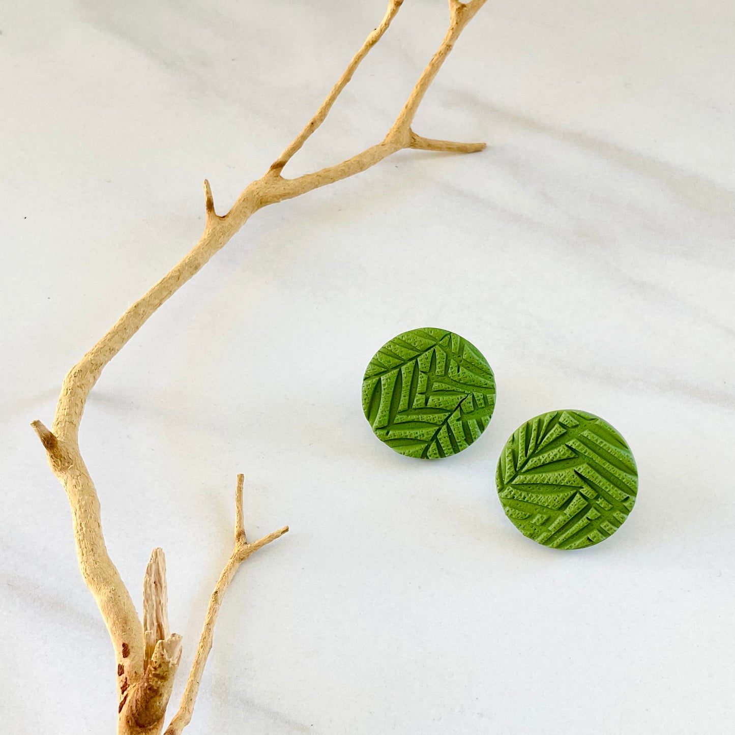 Olive Studs Textured