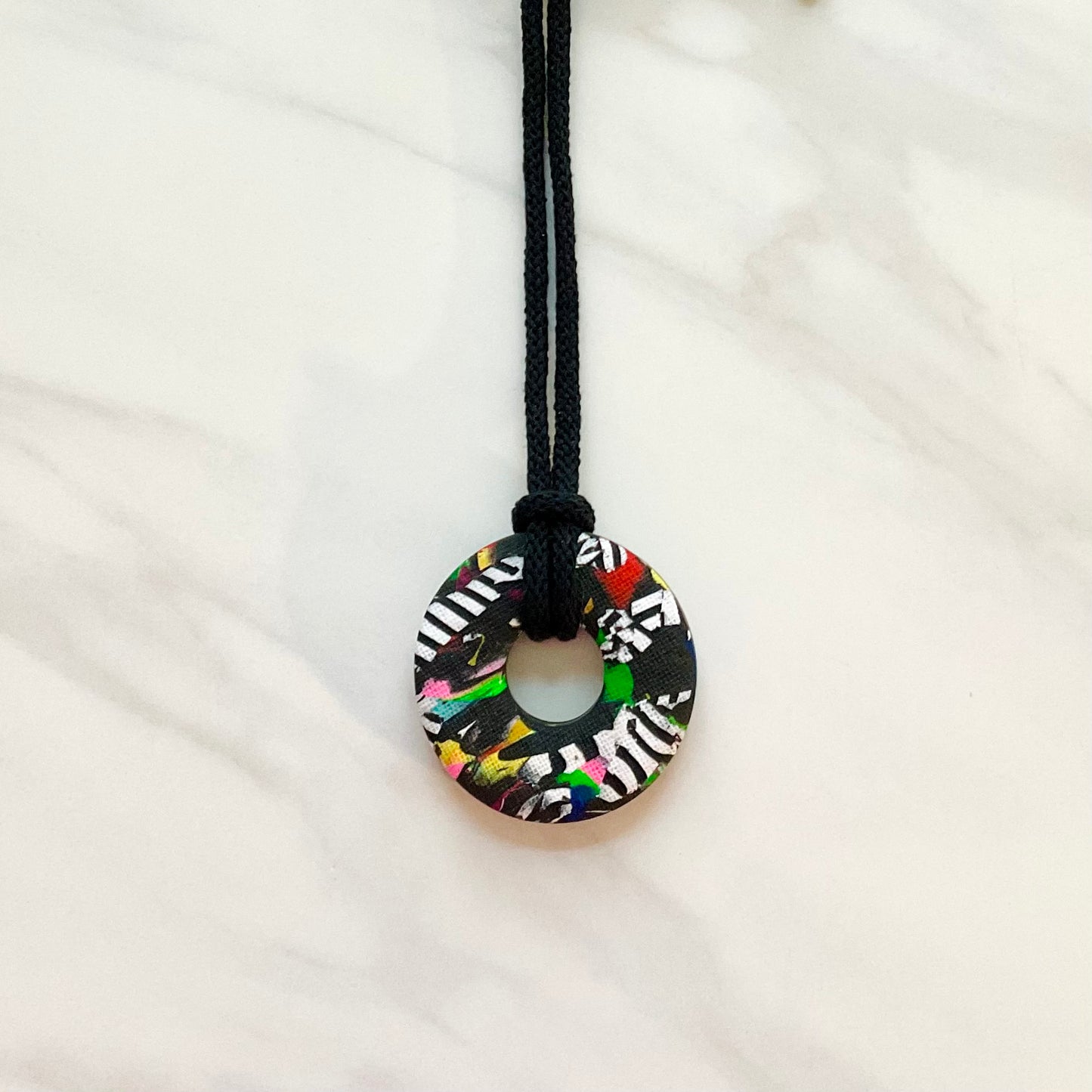 Clay Pendant Necklace // Mamba Print