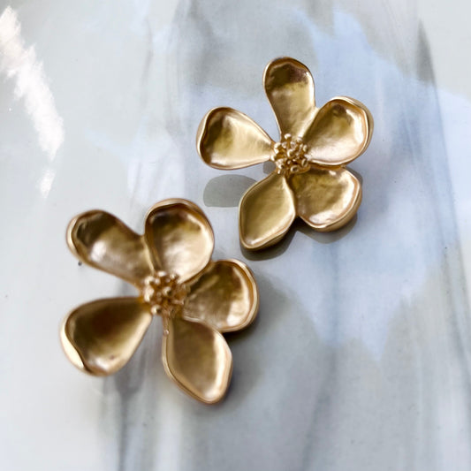 Golden Flower Studs