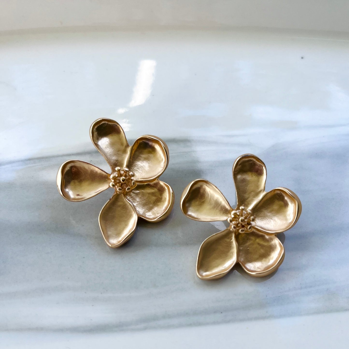 Golden Flower Studs