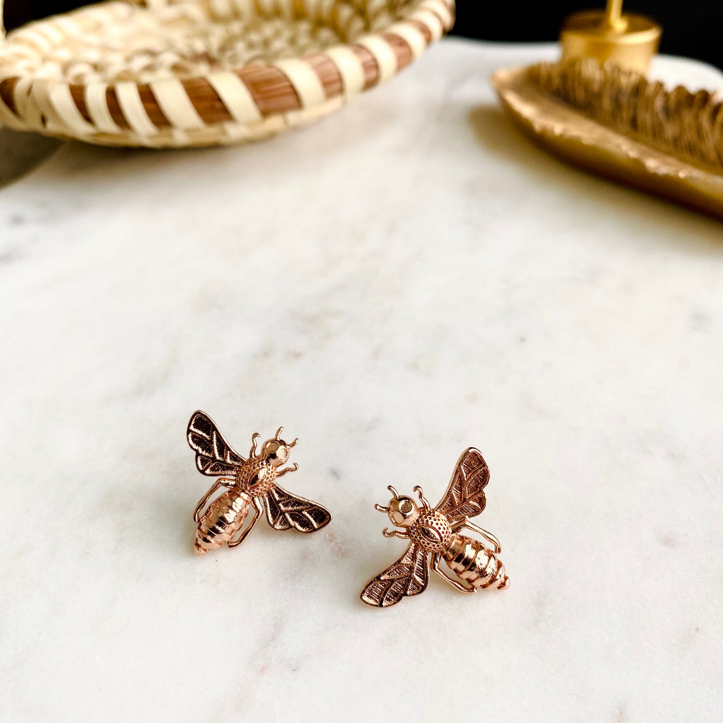 Rose Gold Honeybee Studs