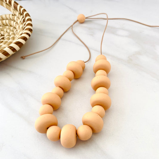 Clay Beaded Necklace // Warm Peach