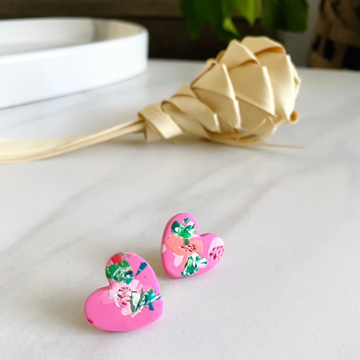 Floral Sweetheart Textured Studs