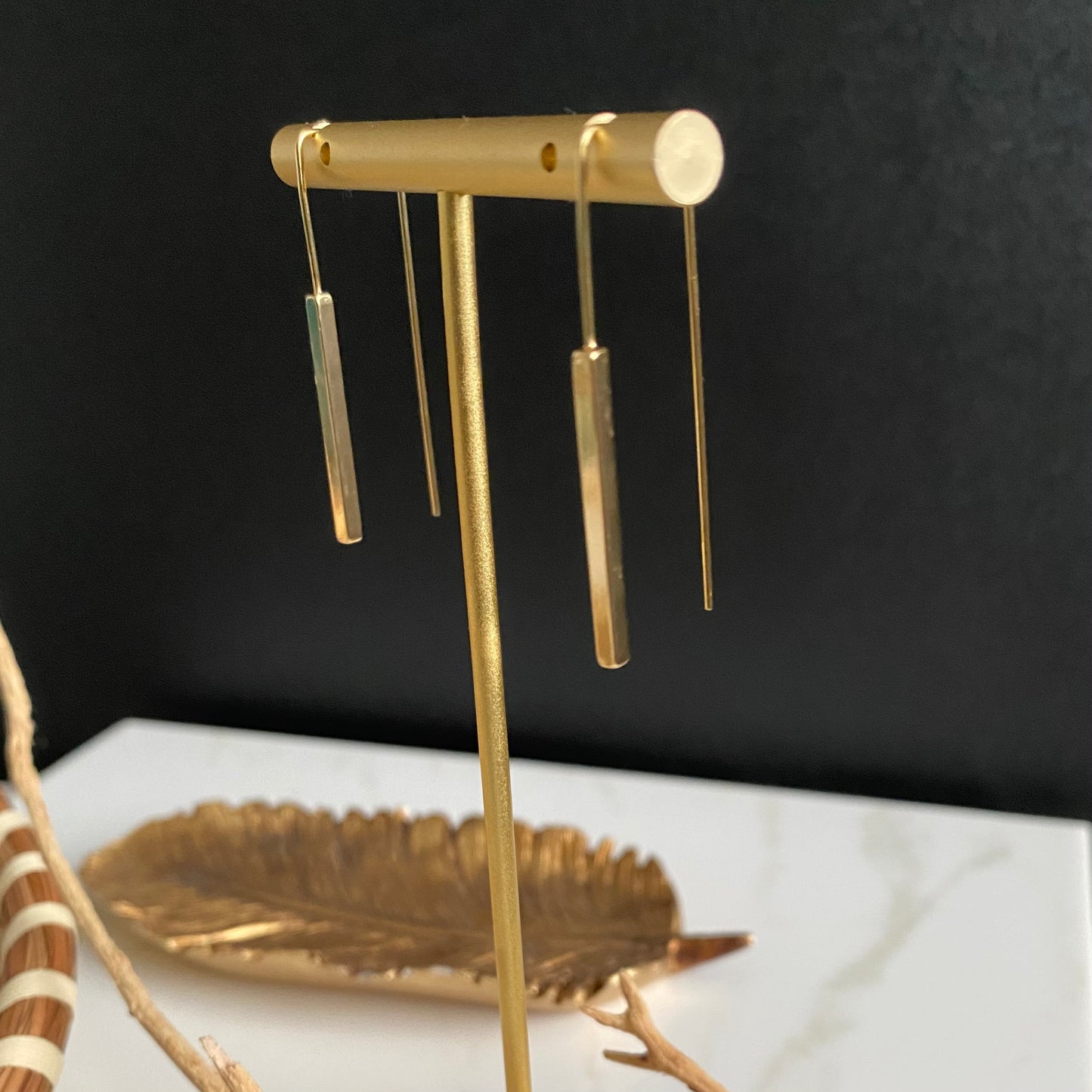 18K Gold Filled Brass Cube Earrings